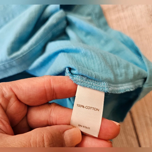 J. Jill Size Large Blue Pintucked Slub Shirt Button Front Long Sleeve Casual - Picture 8 of 10